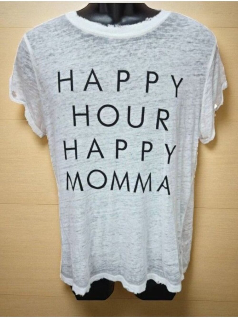 Happy Hour Happy Momma Twine & Stark Womens White Tshirt Large